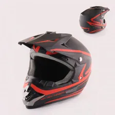Шлем кроссовый (mod:125) (size: M, SPARK RED) WLT "BEEZMOTO"