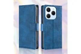 Противоударный чехол-книжка MyPads для Tecno Spark 20 Pro (синий)